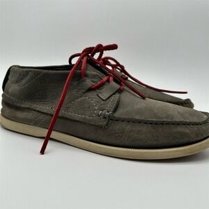 Zara Men's Gray Suede Boat Shoes Size 10 Padded Insole Rubber Outsole